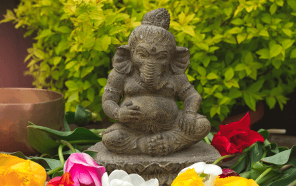 Ganesh with Flowers